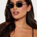 JUDOO Retro Rimless Rectangle Sunglasses for Men Women Trendy Frameless Tinted Lens Eyewear