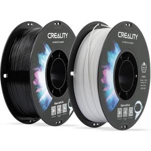 Creality 2 kg Black & White PETG 1.75mm Filament, 3D Printer Filament Bundle, Excellent Toughness High Precision, Odorless Non-Toxic Moistureproof, Glossy, Accuracy +/- 0.02mm