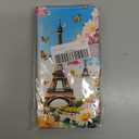 Case for iPhone 16 Pro with RFID Blocking,Eiffel Tower Butterfly Flowers Leather Flip Phone Case Wallet Cover with Card Slot Holder Kickstand for Apple iPhone 16 Pro