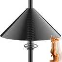 Squirrel Baffle for Bird Feeder Pole - Polycarbonate Bird Feeder Baffle with Stainless Steel Spring for Better Protection, 19 Inch Squirrel Guard for Outside Pole Mount, Metal Buckle