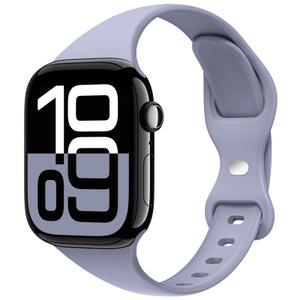 10 x STG Sport Band Compatible with Apple Watch 38mm 40mm 41mm 42mm 44mm 45mm 49mm, Soft Silicone Slim Thin Narrow Replacement Strap Compatible for iWatch Ultra SE Series 9/8/7/6/5/4/3/2/1 (Lavender Gray,
