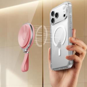ESR for MagSafe Suction Mount, Sticky Phone Grip, Magnetic Phone Suction Grip, Silicone Suction Cup Phone Mount, Hands-Free Mirror Phone Holder for iPhone 17 16/Android/S25/Google, TikTok/Video, Pink