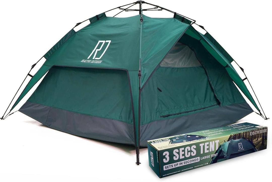 Reactive Outdoor Tent - 3 Second Tent - 3 Sec Instant Pop Up - Easy and Quick Setup Camping - 1 Person Setup Waterproof Double Layer Outdoor Camping (Large (2-3 Person))