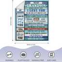 Grandson Gifts, Grandson Blanket from Grandma, Christmas Birthday Gift for Grandson from Grandparents, Grandson Graduation Party Gift Ideas, Grandson Valentines Gift Throw Blankets 60"X50"