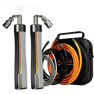 Weighted Jump Rope for Men Women -Interchangeable 1/5lb 1/4lb 1/2lb Heavy jump ropes - 360 Degree Spin - Length Adjustable,Ergonomics Leather Grip Skipping Rope for Fitness Weight Loss & More (White)