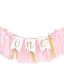 Twinkle Twinkle Little Star High Chair Banner - Twinkle Little Star First Birthday Decorations, Gold Glitter Gender Reveal Garland, Pink And Gold Party Decorations, Bow Theme Party Supplies