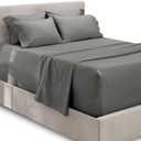 Hearth & Harbor Extra Deep Pocket King Size Sets - Fits Mattress 18-24 Inches Deep - Extra Deep Pocket Sheets - 6 Piece King Size - Grey (Charcoal Gray)