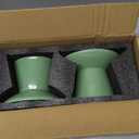 6.2 Inch Extra Wide Elevated Ceramic Cat Bowls, Food and Water Bowl Set for Elder Big Cats Small Dogs, Raised Design for Pet Easy Eating, Protect Cat's Spine Set of 2(Light Green)