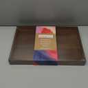 14.9''x10.2''x1.57'' Bamboo Wooden Tray with Handles, Rectangular Natural Solid Wood, Walnut Dark Brown Color Serving Tray.Suitable for Kitchen,Bedroom,Breakfast,Coffee,Decorative,Party Bars.