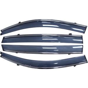 NewYall Front Rear Left and Right Chrome Door Window Visor Wind Rain Guard Deflector Trim for Acura MDX Sport Utility 2014-2021