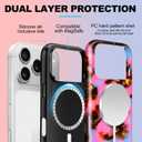Magnetic for iPhone 17 Pro Case Cute Tortoise Shell Phone Case, Leopard Print Shockproof Slim TPU and Hard PC Protective Cover Fit for MagSafe Designed for Women Girls, Pink Amber