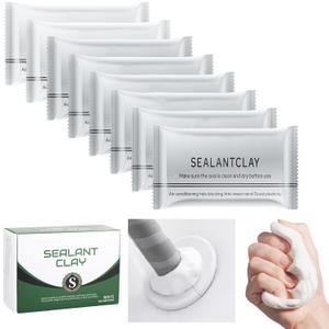 Waterproof Sealant Mastic,Pack of 8 White Seal Putty Waterproof Duct Seal Repair Sealing Clay, Quick Mending Mud for Drain Connection, Wall Hole, Air Conditioning Hole Seal Putty