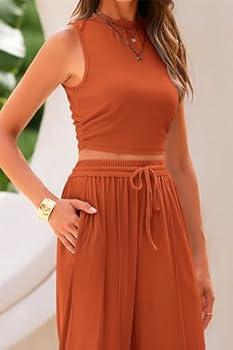 PRETTYGARDEN Two Piece Sets for Women Summer Fashion Lounge Matching Set 2026 Spring Travel Vacation Airport Outfits Clothing XXL