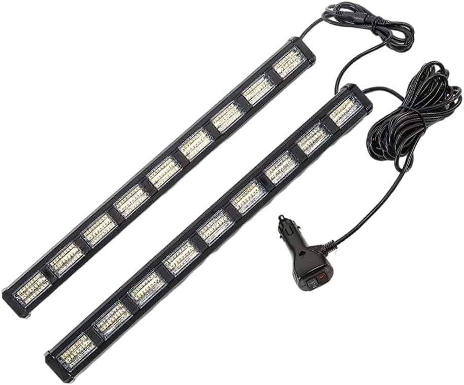 Aluminum Alloy Emergency Strobe Dash Traffic Advisor Lamps Bar, Windshield Suction Cup Flashing Light, 12-24V DC Emergency Safety Warning LED Mini Strobe Light Bar, for Trucks Vehicles