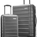 Samsonite Omni 2 Hardside Expandable Luggage with Spinner Wheels, 2-Piece Set (19/24), SOLID CHARCOAL