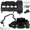 BHB Engine Intake Manifold and Valve Cover Kit Compatible with Chevy Cruze Sonic Trax Volt Buick Encore 1.4L 2011-2021 Replacement For 615-380 55573746 25198498 25200449 55577314