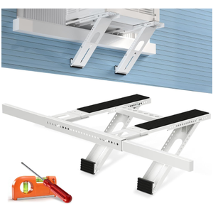 No Drill Window AC Support Bracket: Adjustable Air Conditioner Support Bracket, Heavy Duty, Fits Single & Double-Hung Windows, Universal Units for 5000-24000 BTU, Up to 350 lbs
