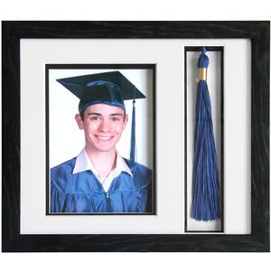 Endea Graduation Picture Frame and Tassel Holder 11.2"x10" with Shatter-Resistant Glass (Black)