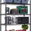 1750 lbs Steel Storage Shelving 5-Tier Utility Shelving Unit Steel Organizer Wire Rack for Home,Kitchen,Office,Garage, 1750 LBS Capacity 17.7" D x 47.2" W x 72.3" H (5 Tier, 17.7" D x 47.2" W x 72.3" H, Black)