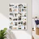 Jerry & Maggie 4×6 collage frame 24 pictures, picture frames collage wall decor, 24 slot picture frame Wall Hanging For 6×4 Photo, White