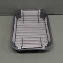 KitCom Bakeware Nonstick Roaster, Nonstick Roasting Pan with Rack, Great For Roast Chicken, Roasts And Turkeys - 15 Inch x 11 Inch (5.8 QT), Gray