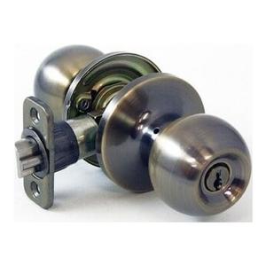 Atlas Ball Entry Locking Door Knob, Satin Nickel