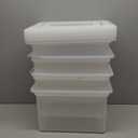 IRIS USA File Box, Plastic File Organizer with Lids for Letter/Legal File, Portable Document Box For Moving, Storage Bin with Durable and Secure Lid, Stackable Nestable BPA-Free, Pearl 35 Qt. 4 Pack