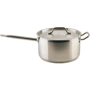 Winco Heavy-Duty Stainless Steel Sauce Pan with Cover and Helper Handle, 10 Quart