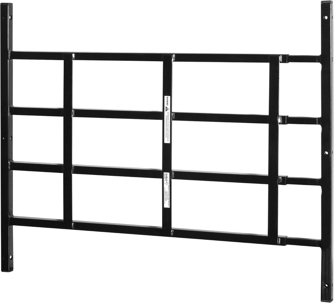 Segal S 4767 Carbon Steel Fixed 4-Bar Window Grill for Home Security and Child Safety, 21-1/4 In., Black Black (1 Set)
