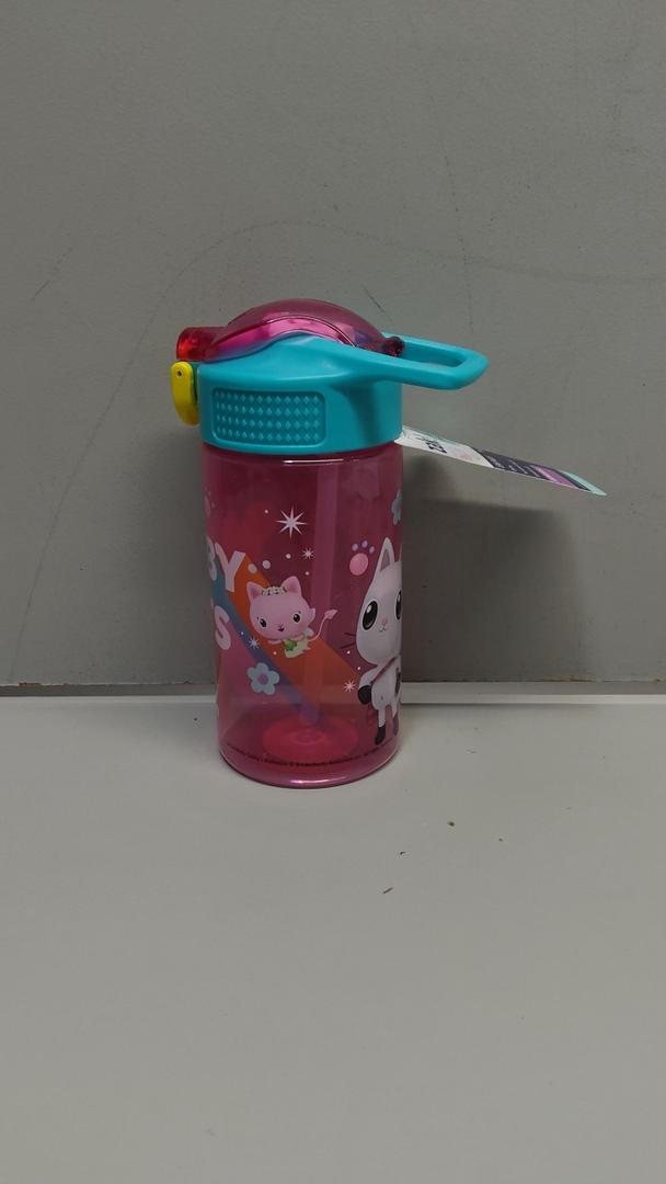 Zak Designs Sanrio Sage Kids Water Bottle For School or Travel, 16oz Durable Plastic Water Bottle With Straw, Handle, and Leak-Proof, Pop-Up Spout Cover