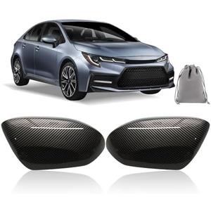Replacement Mirror Cover Cap for Toyota Corolla 2020-2025, 2PCS Side Door View Mirror Covers Caps for Toyota Corolla 2020 2021 2022 2023 2024 2025 Clip-on Carbon Fiber US Model