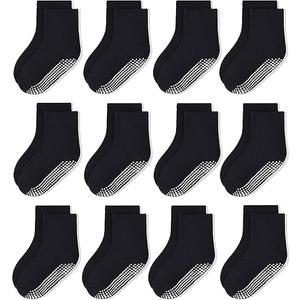 HYCLES Toddler Grip Socks, Non Slip Kid Socks Floor Skid Sock with Gripper for Boy Girl 6-12 Months Baby
