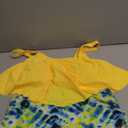 Mooncore Womens Plus Size Swimsuit High Waisted Tankini Bathing Suits Two Piece Flounce Bikini Swimsuit (Yellow), XL