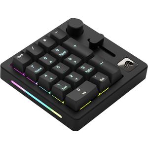 GLORIOUS GMMK Macro Pad - Black Mechanical Numpad - 10 Key USB Keypad - Hotswap, Programmable Volume Knob, RGB Backlit, Wired & Wireless Bluetooth- Gaming Keyboard Number Pad