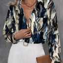 Zeagoo Womens Button Down Shirt Long Sleeve Blouse Business Work Tops Dressy Casual Floral Printed Outfits with Pocket (XL)