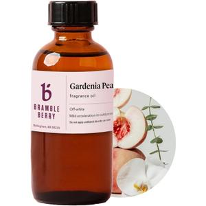 Bramble Berry Gardenia Peach Fragrance Oil 2 oz | Sweet Floral & Fruity Scent with Citrus, Rose & Musk for Soap Making, Bath Bombs, Candles & Lotion | Skin Safe, Vegan, Paraben & Phthalate Free