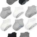 Fruit of the Loom Cotton Grip Socks for Baby and Toddler, 12-24 Months 