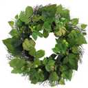 Home decor 24 inch color printed wreath with magnolia leaves and berry grapevine