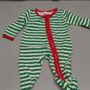 Seyurigaoka Newborn Baby Boy Girl Christmas Outfit My First Christmas Footed Romper Jumpsuit Gender Neutral Baby Clothes (0-3 Months, Green Striped)