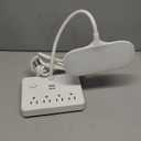 LED Desk Lamp, Power Outlet with Dimming Night Light Desk Light,Table Lamps 3 Lighting Modes Desktop Charging Extension Lead 4 AC Power Outlet and 2 USB Charging Ports for Travel Home Office