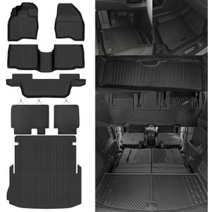 Custom Fit Floor Mats for Ford Explorer 2015-2019, All Weather TPE Floor Liners with Trunk Mat & Backrest Protectors, Odorless Full Set Interior Accessories