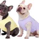 Kuoser 2 Pack Dog Shirts UPF 50+ UV Sun Protection, Lightweight Quick Dry Dog T Shirts for Small Medium Large Dogs, Breathable Pet Vest Dogs Tshirt Pet Clothes for Indoor Outdoor, Purple & Yellow S