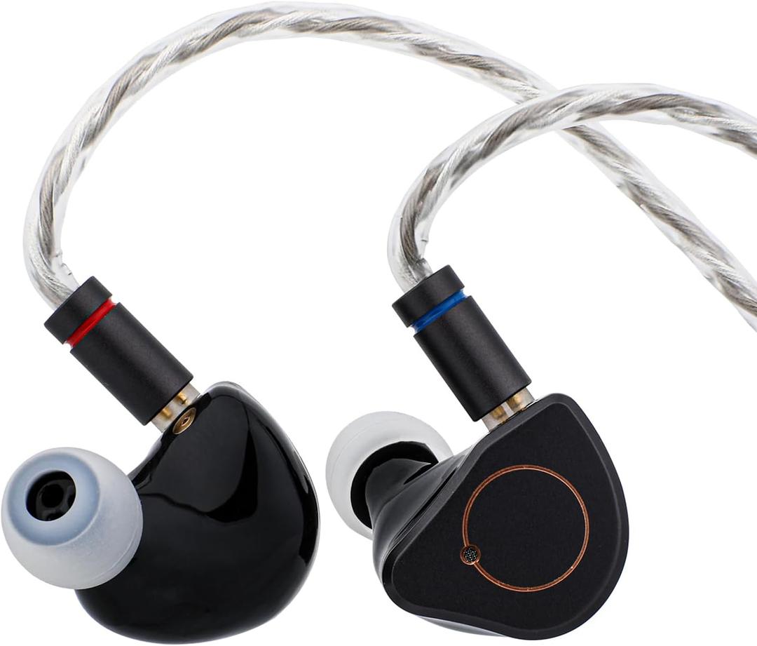 Linsoul SIMGOT SuperMix 4 1DD+1BA+1Planar+1PZT Hybrid Drivers Earphones, HiFi in Ear Monitor IEM, Wired Gaming Earbuds with OFC Silver-Plated Cable for Musician Audiophile