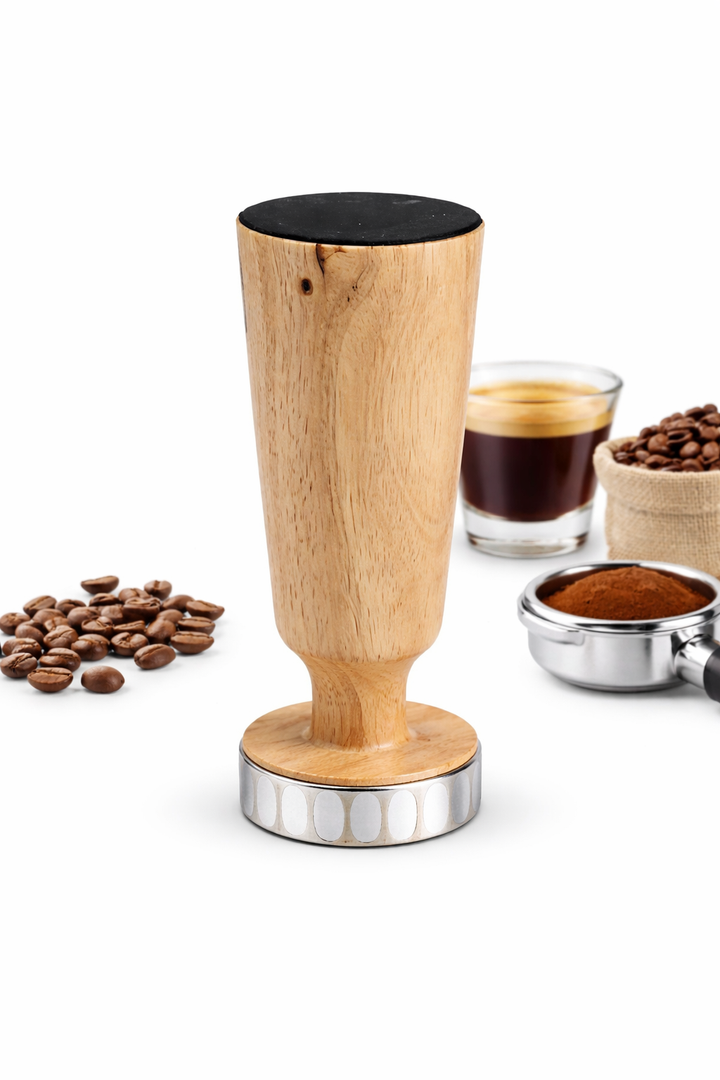 Round Beaded Pedestal Stand, Wood 4 x 10 Inch