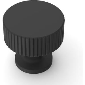 Asidrama 10 Pack Matte Black Kitchen Cabinet Knobs Drawer Cabinet Hardware Zinc Knobs for Dresser Drawers (Single Hole Knob)