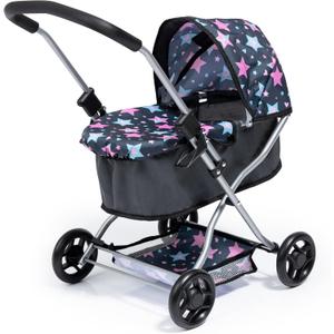 Bayer Doll Stroller Pram Starter with Adjustable Handle, Foldable Design, Canopy & Storage Basket for 18 Inch Dolls, 3.54x11.42x20.47 inches