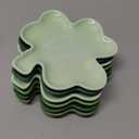 6 Pcs St. Patrick's Day Plates 5.91 Inch Shamrock Dishes Irish Shamrock Candy Treat Cookie Goodie Plates Ceramic Snack Dishes for Irish Party Festive Celebrations