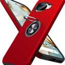 JAME for Google Pixel 9a Case, Dual Layer Military Grade Protection, Shockproof Cover with Metal Ring Holder Stand Kickstand, Slim Fit Protective Phone Case for Google Pixel 9A, Red