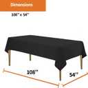 Party Dimensions Black Tablecloth Disposable Plastic Table Cover for Rectangle Tables (12 Pack) Premium Plastic Table Cloths for Parties, Events & Weddings, Indoors/Outdoors, 54"x108"