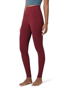 Colorfulkoala Women's Dreamlux High Waisted Workout Leggings 28" Inseam Full Length Yoga Pants (S, Cabernet)
